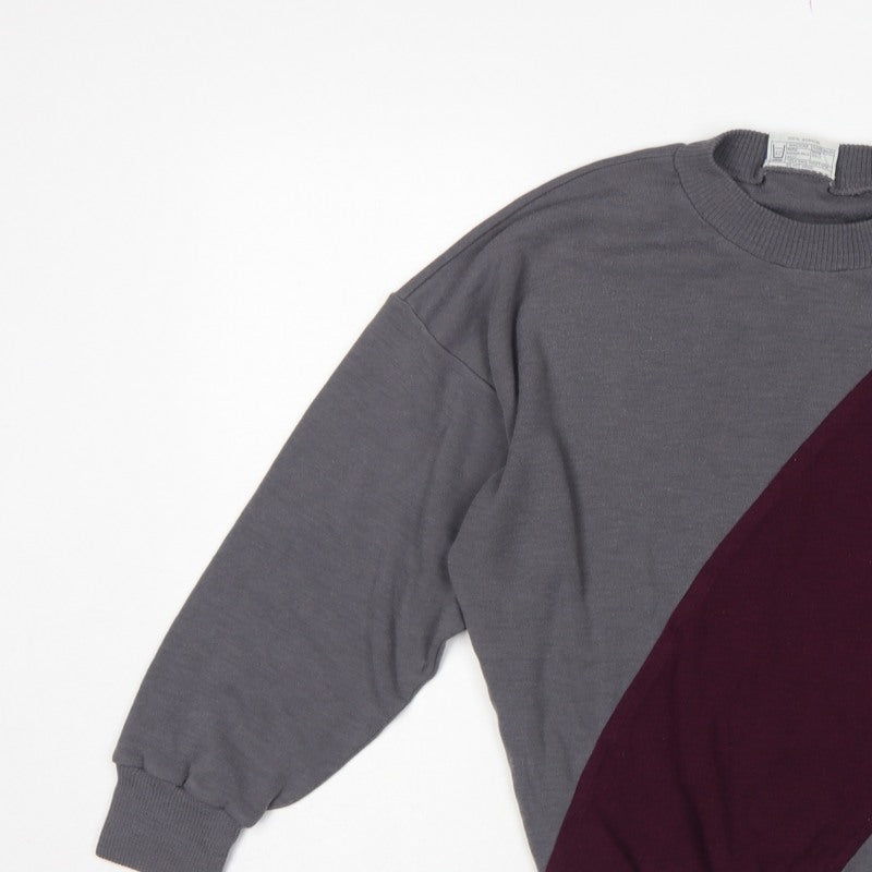 Greenwoods Active Women Grey M Colourblock Acrylic Sweatshirt Pullover