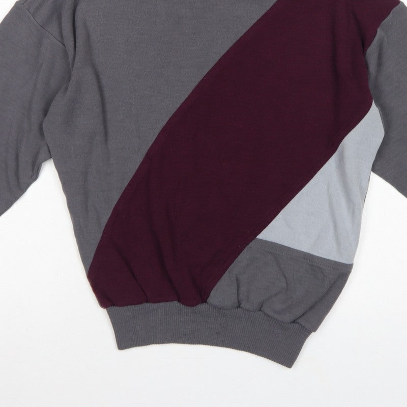 Greenwoods Active Women Grey M Colourblock Acrylic Sweatshirt Pullover
