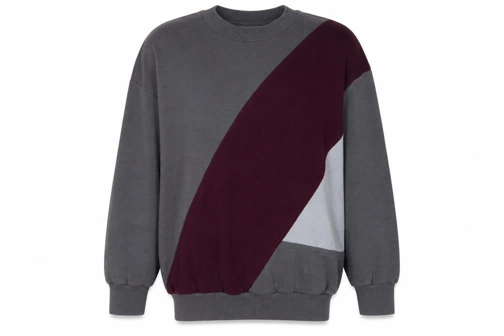 Greenwoods Active Women Grey M Colourblock Acrylic Sweatshirt Pullover