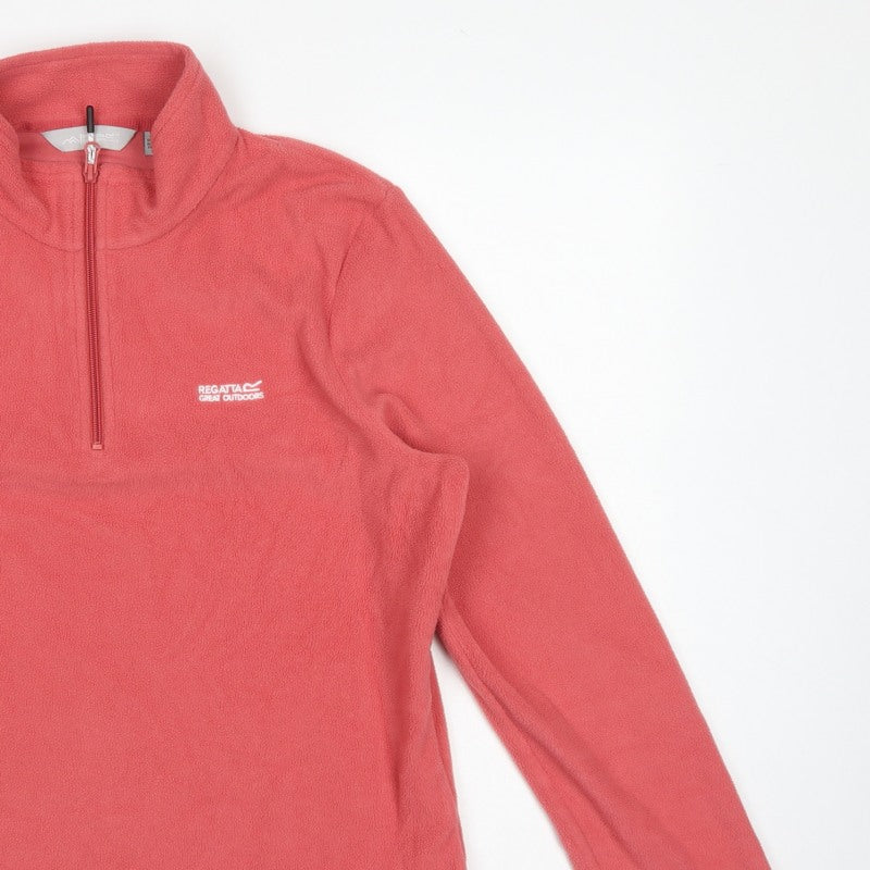 Regatta Women Pink UK 14 1/4 Zip Fleece Sweatshirt High Neck