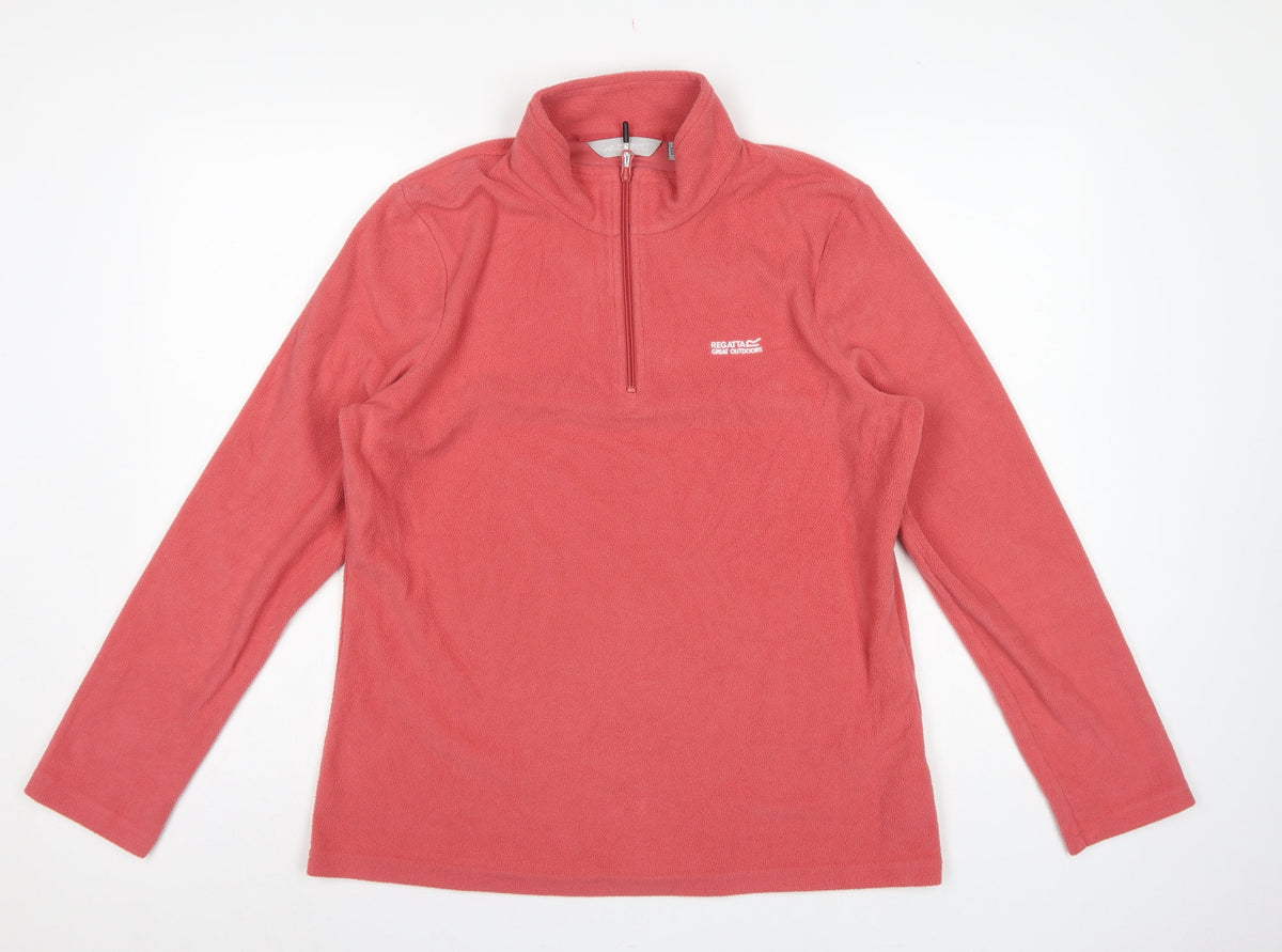 Regatta Women Pink UK 14 1/4 Zip Fleece Sweatshirt High Neck