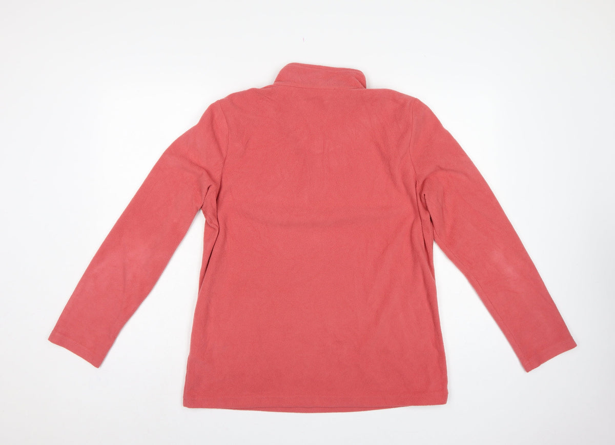 Regatta Women Pink UK 14 1/4 Zip Fleece Sweatshirt High Neck