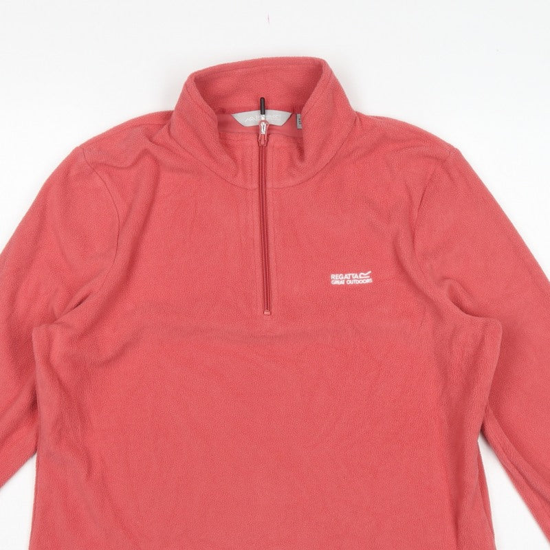 Regatta Women Pink UK 14 1/4 Zip Fleece Sweatshirt High Neck