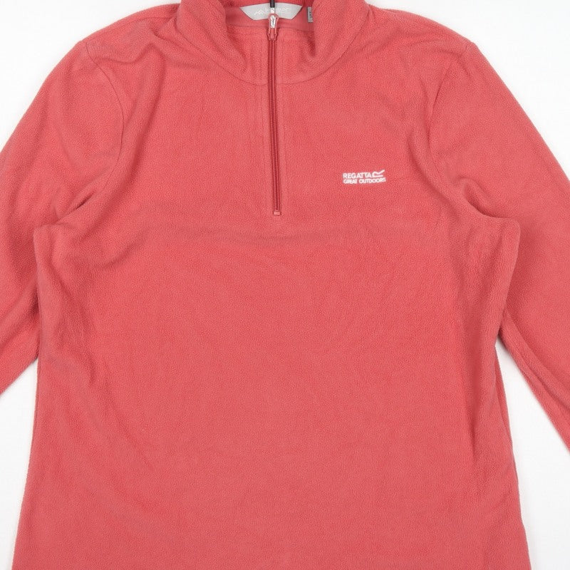 Regatta Women Pink UK 14 1/4 Zip Fleece Sweatshirt High Neck