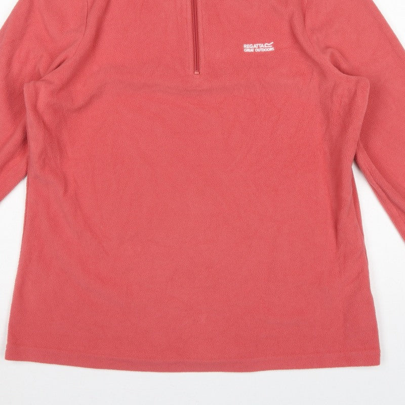 Regatta Women Pink UK 14 1/4 Zip Fleece Sweatshirt High Neck