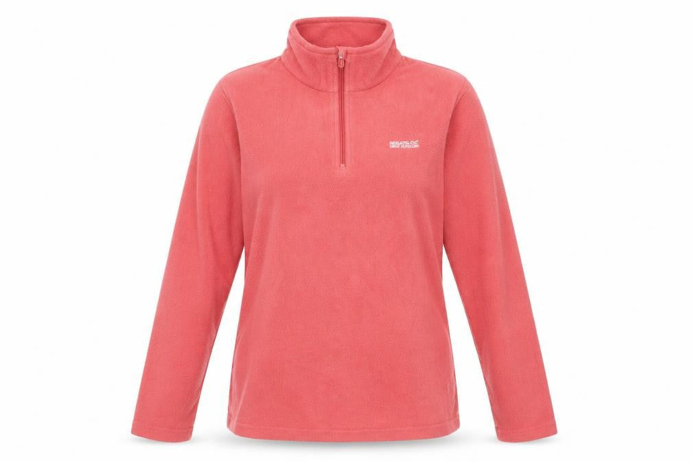 Regatta Women Pink UK 14 1/4 Zip Fleece Sweatshirt High Neck