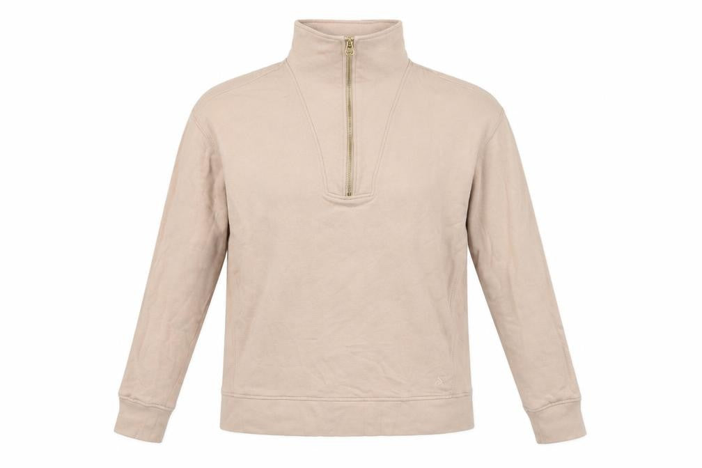 Joules Women Beige UK 14 Pullover Sweatshirt Gold 1/2 Zip