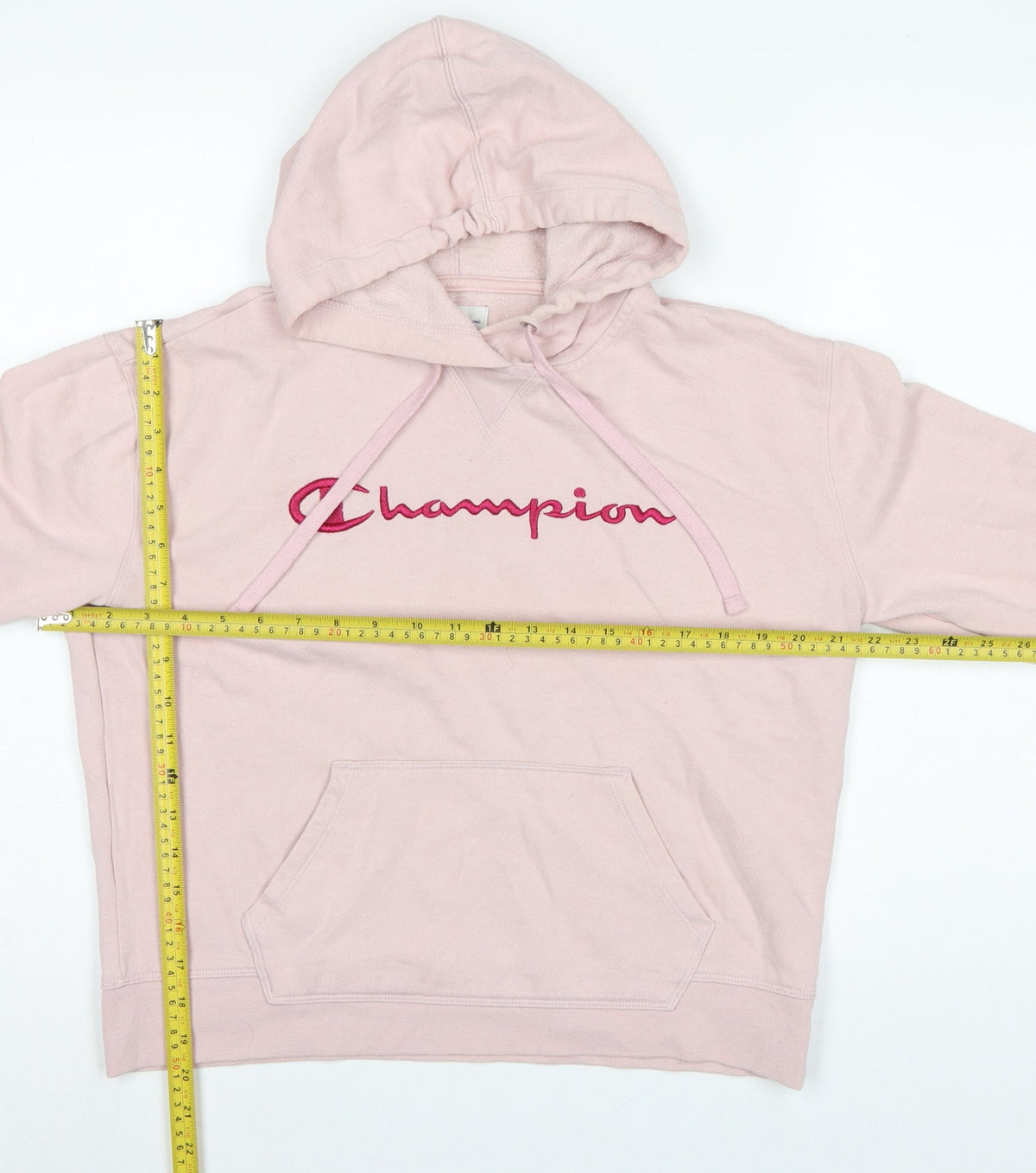 Champion Women’s Pink M Pullover Hoodie Embroidered Logo