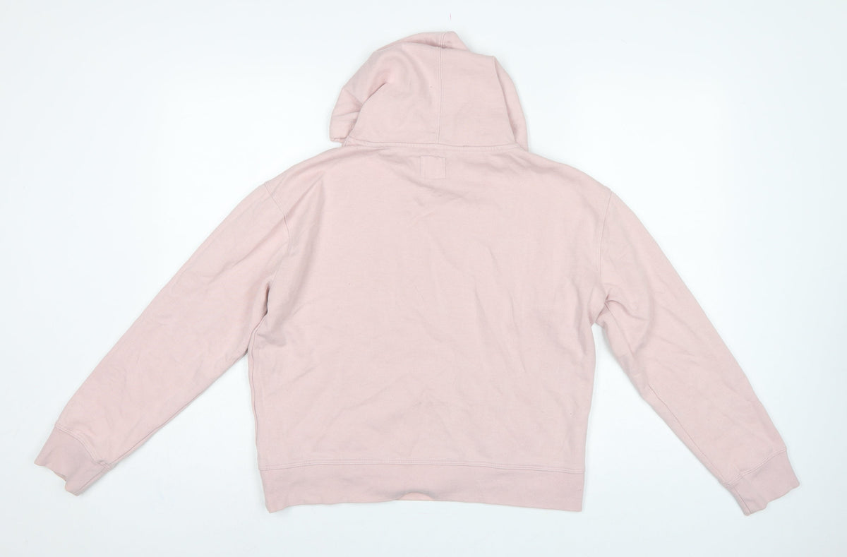 Champion Women’s Pink M Pullover Hoodie Embroidered Logo