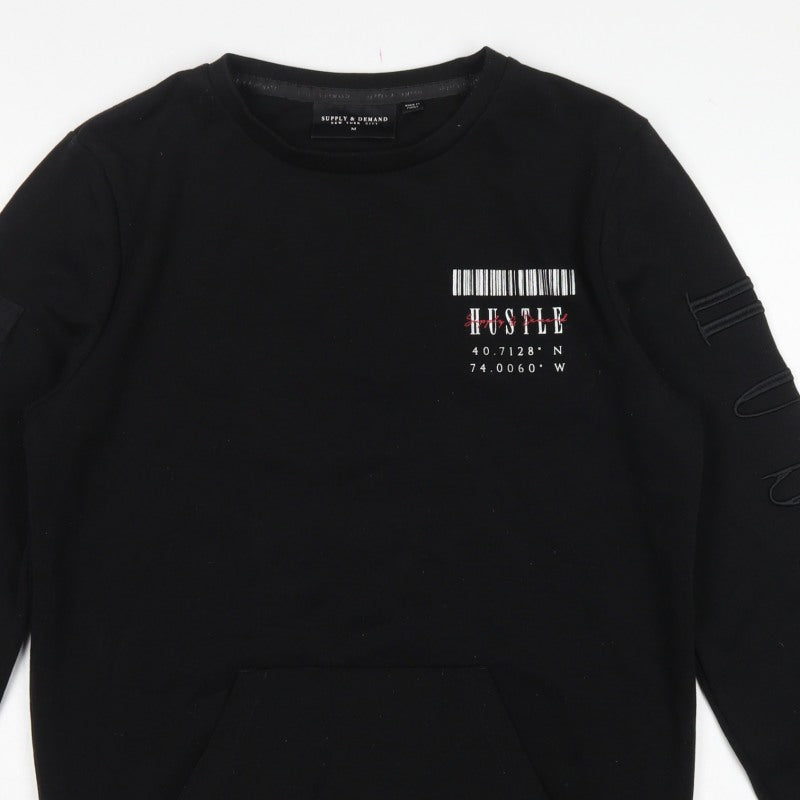 Supply & Demand Men’s Black M Pullover Crew Neck Graphic Sweatshirt