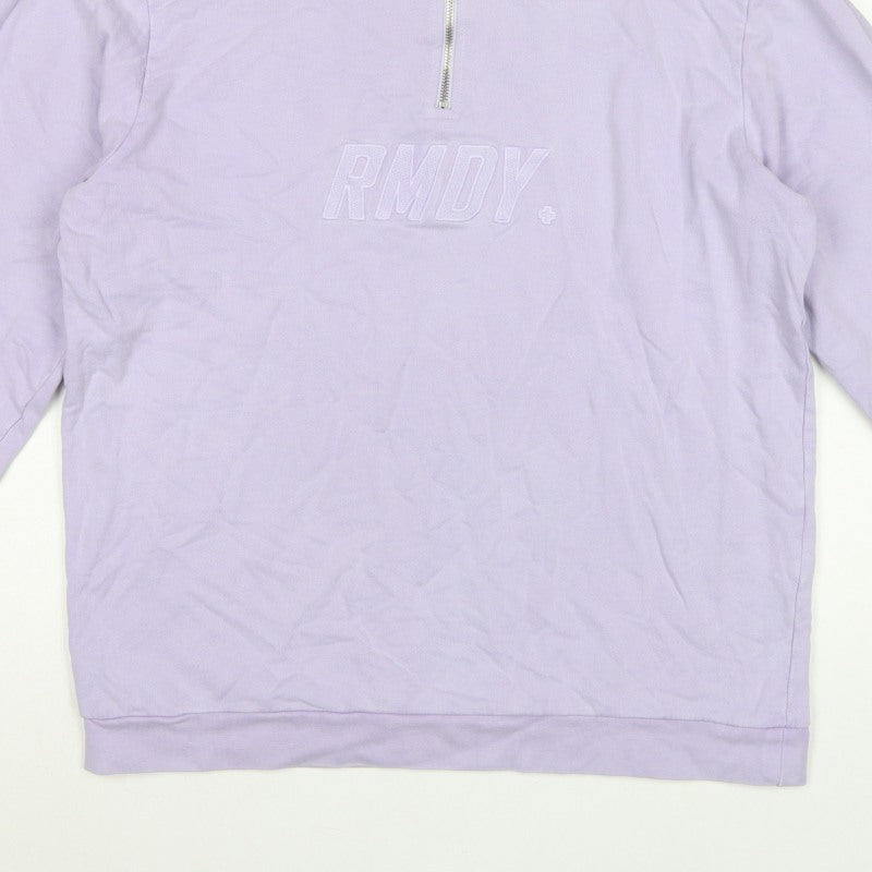 RMDY Women’s Purple XL Quarter Zip High Neck Logo Sweatshirt