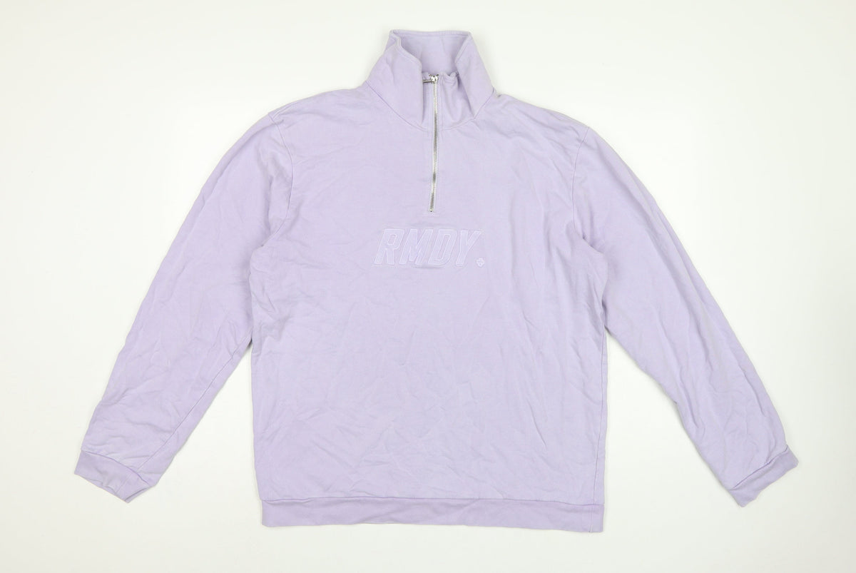 RMDY Women’s Purple XL Quarter Zip High Neck Logo Sweatshirt