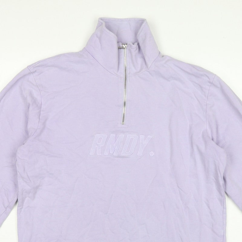 RMDY Women’s Purple XL Quarter Zip High Neck Logo Sweatshirt