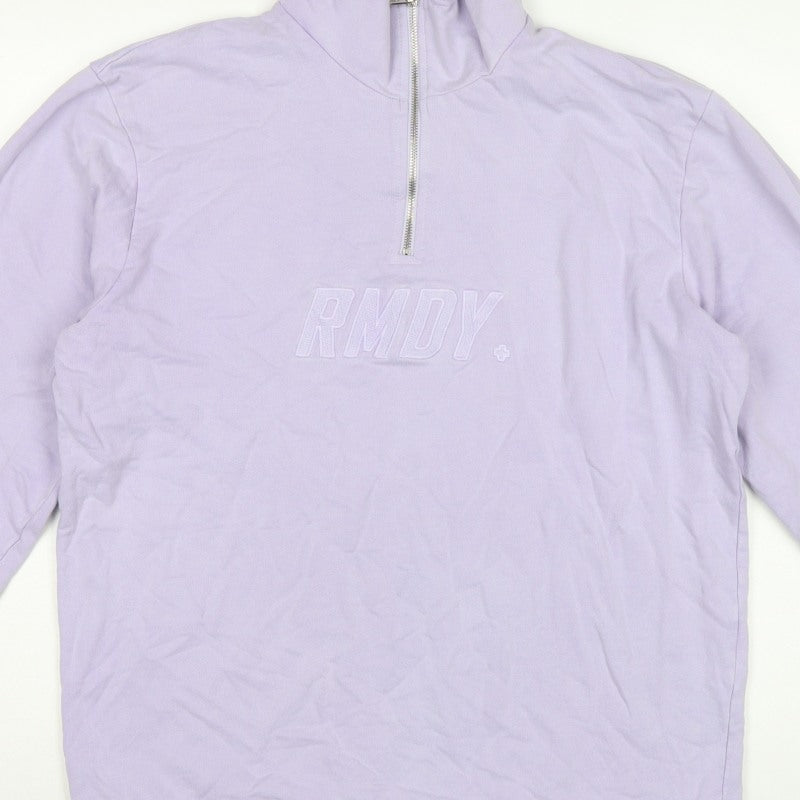 RMDY Women’s Purple XL Quarter Zip High Neck Logo Sweatshirt
