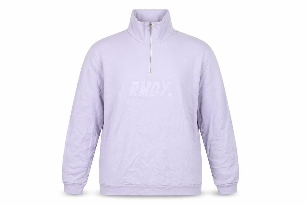 RMDY Women’s Purple XL Quarter Zip High Neck Logo Sweatshirt