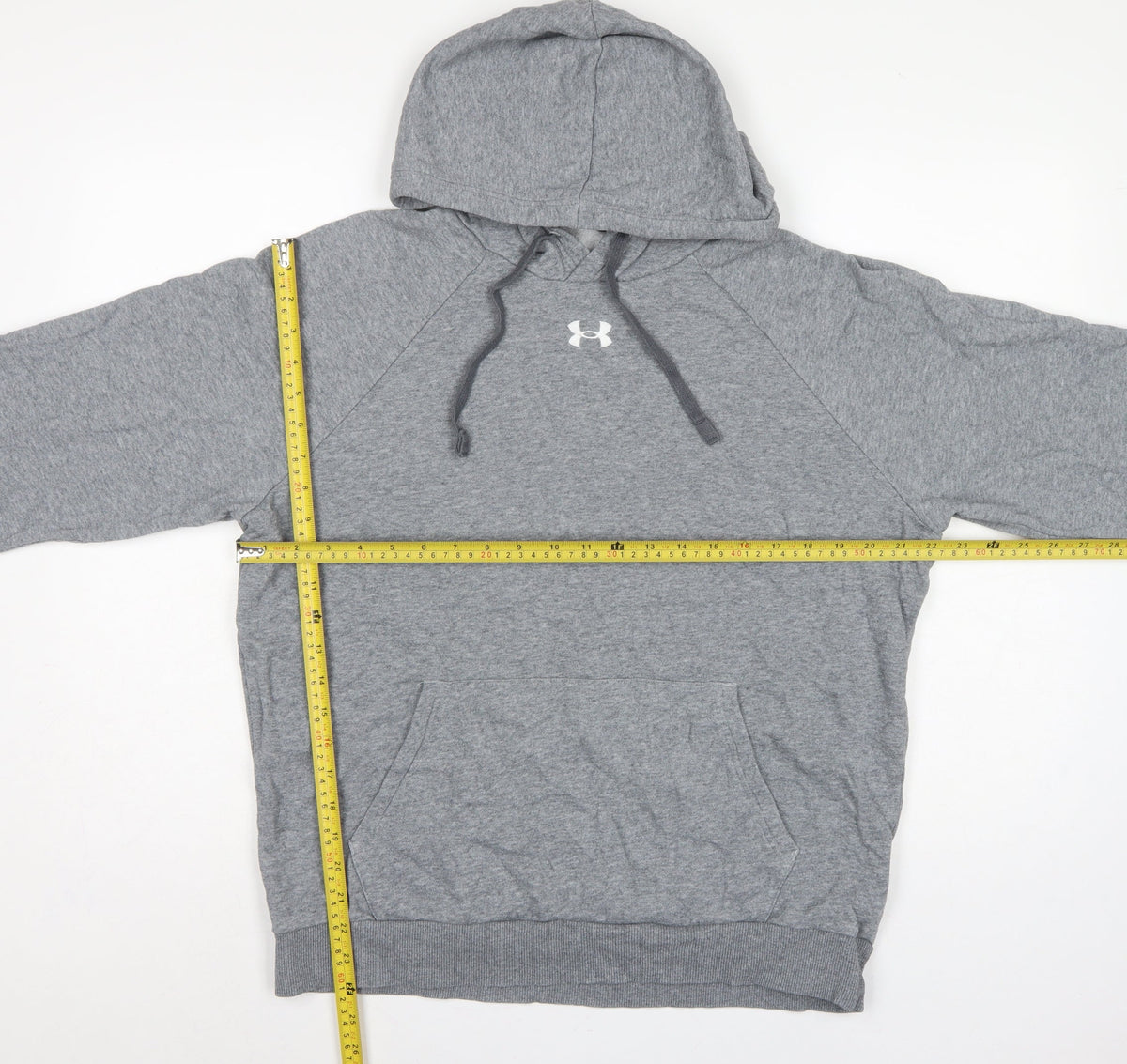 Under Armour Men’s Grey M Pullover Hoodie Logo Sports Fleece