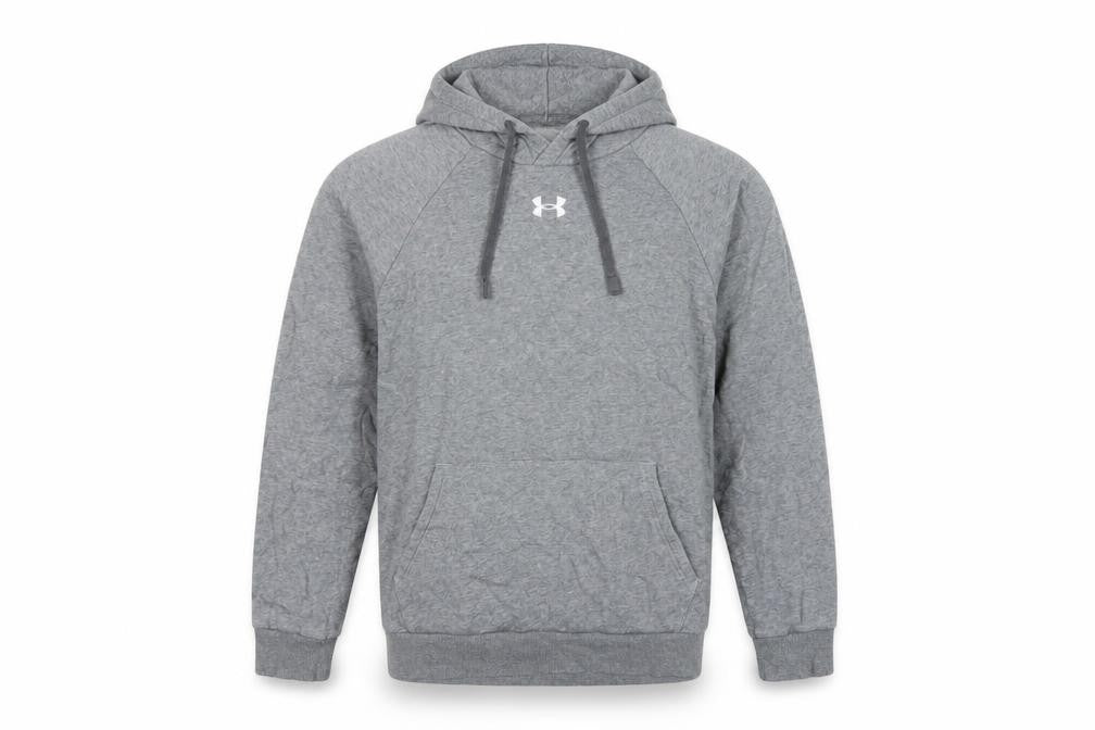 Under Armour Men’s Grey M Pullover Hoodie Logo Sports Fleece