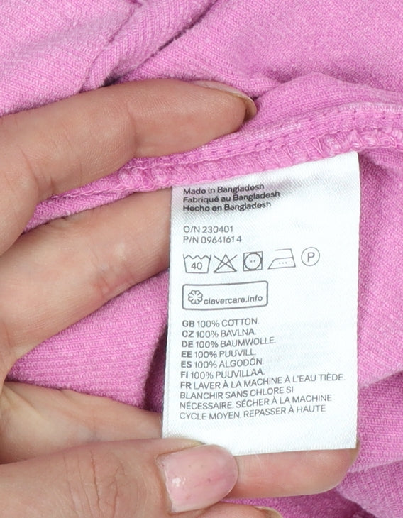 Divided H&M Women Pink UK 6 Cotton Corduroy Button-Up Shirt