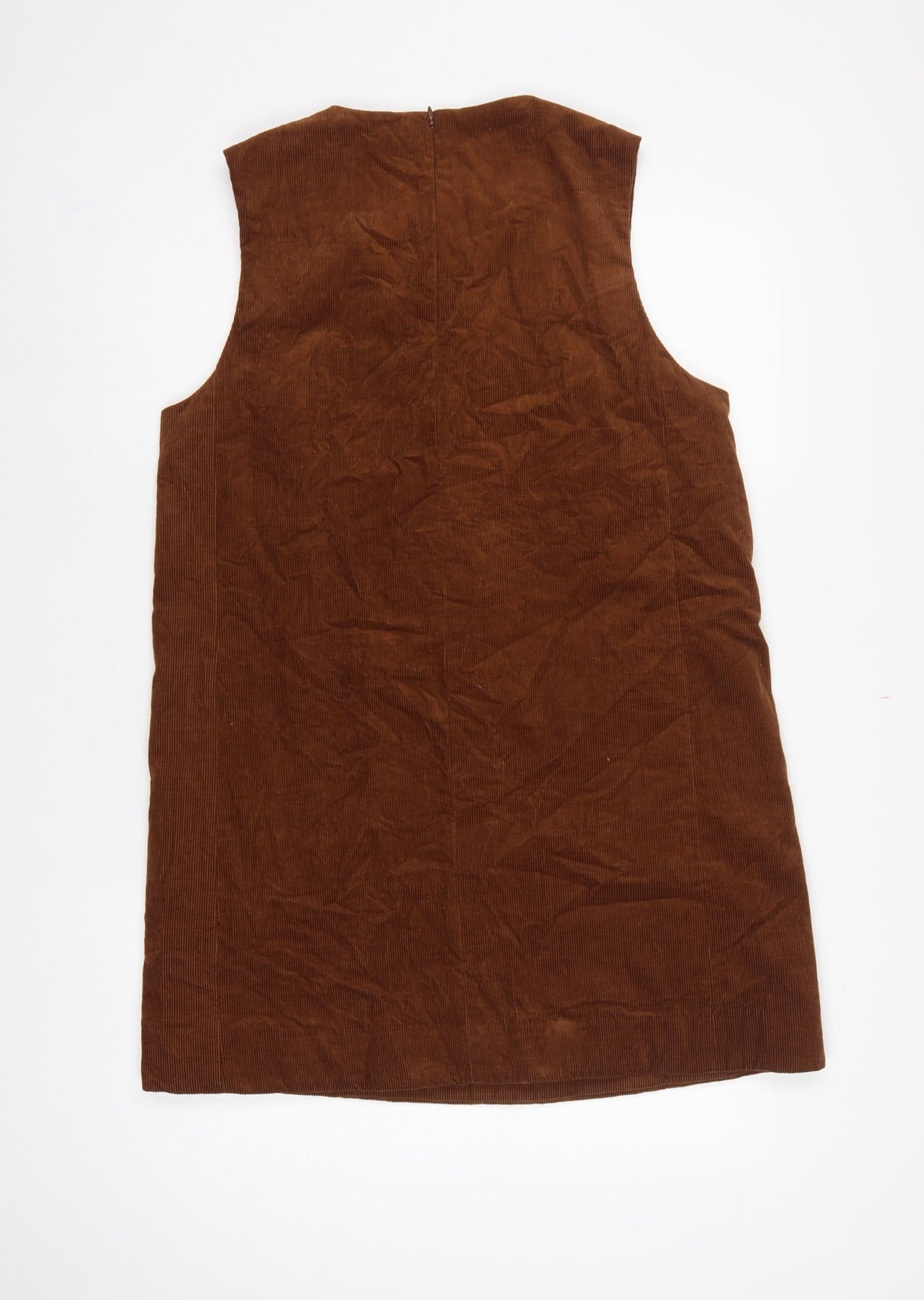 COS Women Brown Corduroy Shift Dress UK 16 Sleeveless Lined