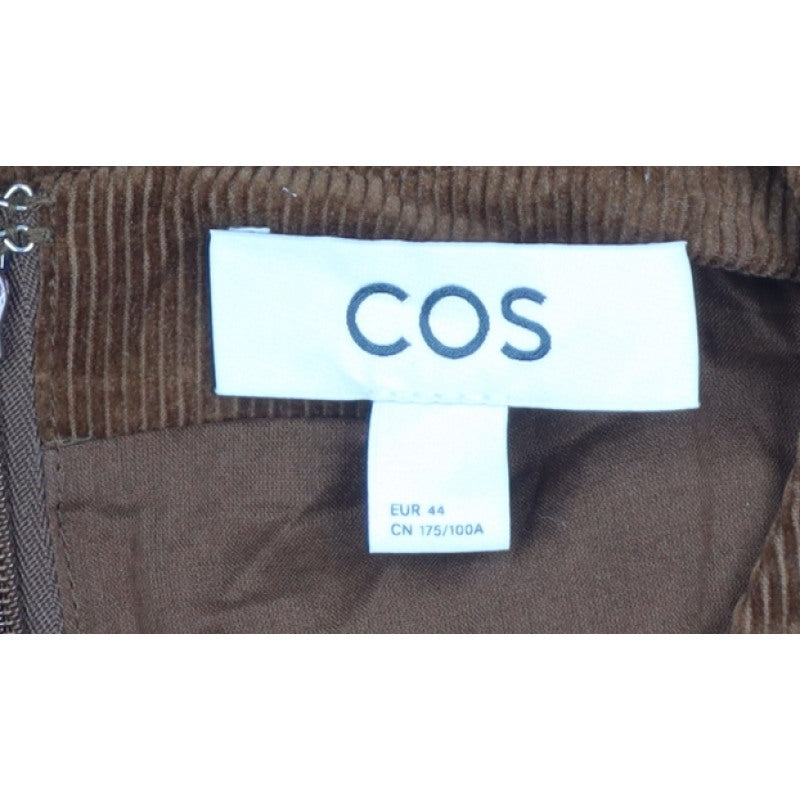 COS Women Brown Corduroy Shift Dress UK 16 Sleeveless Lined