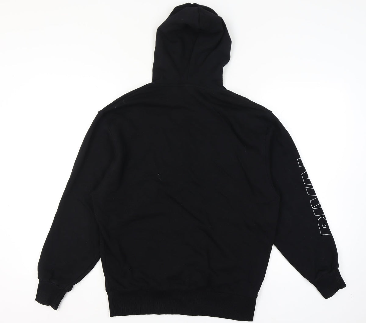 Collusion Unisex Black XS Pullover Graphic Print Cotton Hoodie