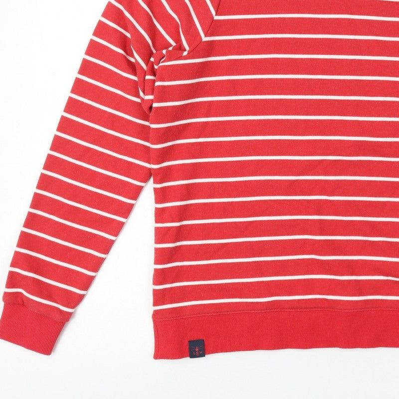 Lighthouse Women’s Red White Stripe Sweatshirt UK 10 Seaside Cotton Blend