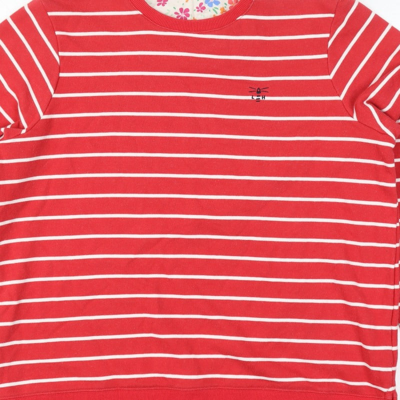 Lighthouse Women’s Red White Stripe Sweatshirt UK 10 Seaside Cotton Blend
