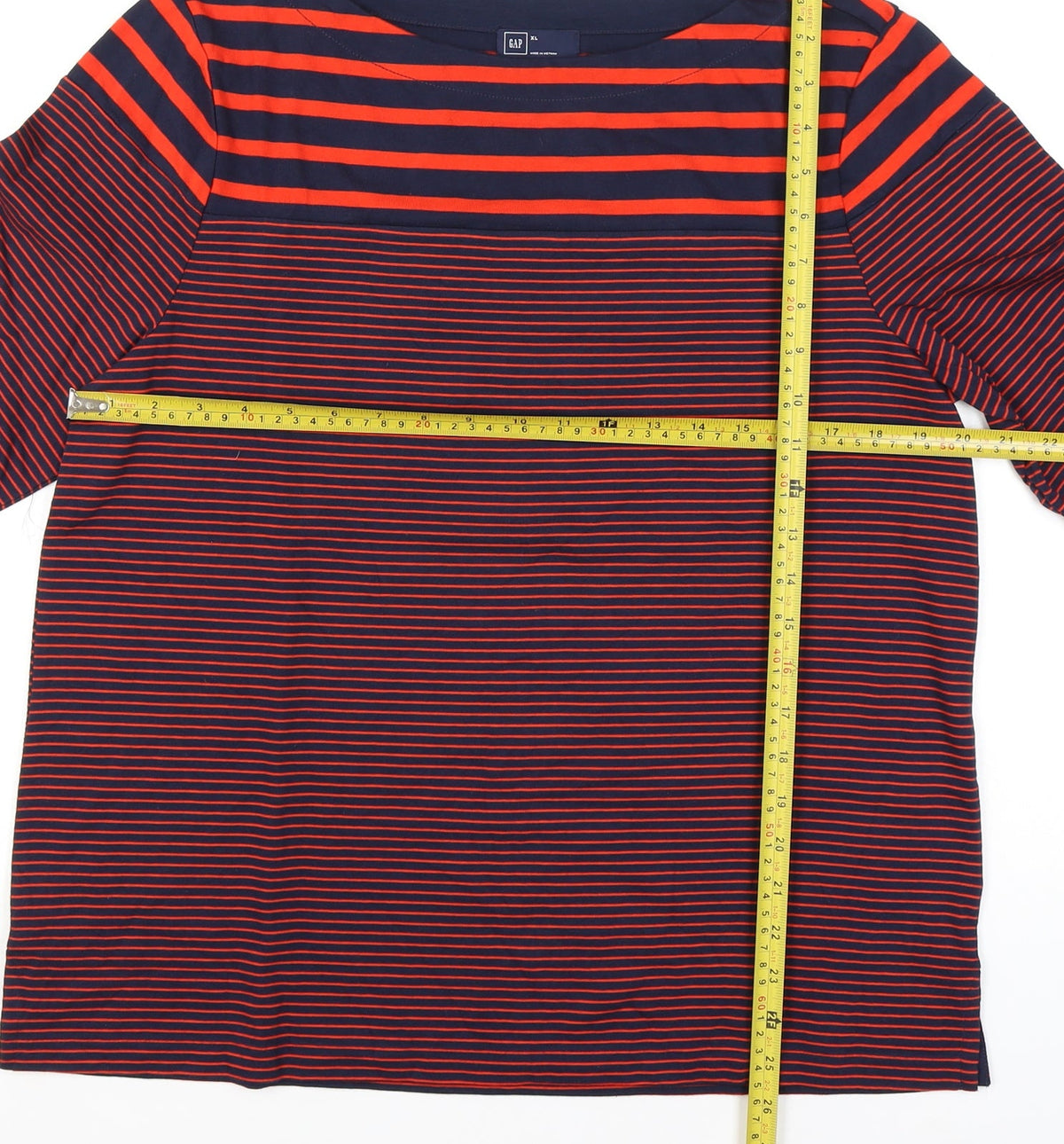 GAP Women’s Multicoloured XL Striped Cotton Raglan Long Sleeve T-Shirt