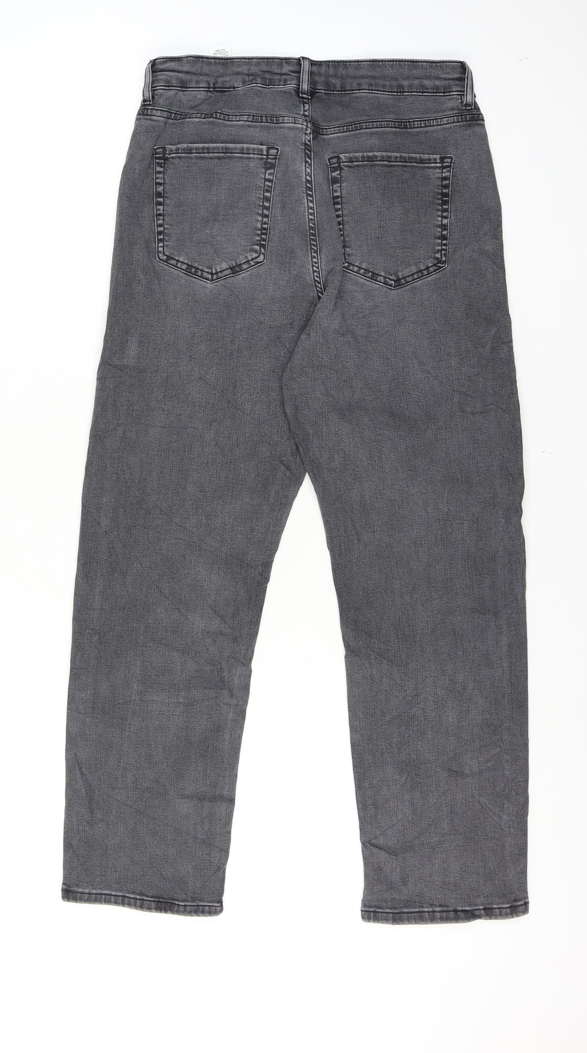 M&S Per Una Women Grey UK 14 Regular Straight Stretch Jeans