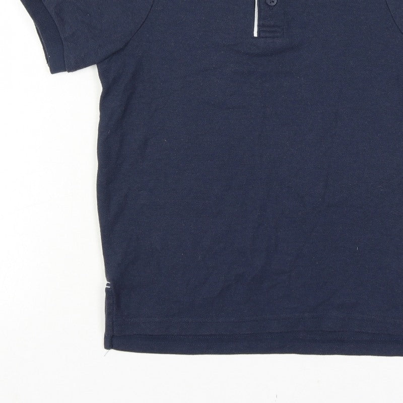 Additional view of Slazenger boys’ blue 9-10 years short sleeve logo polo shirt