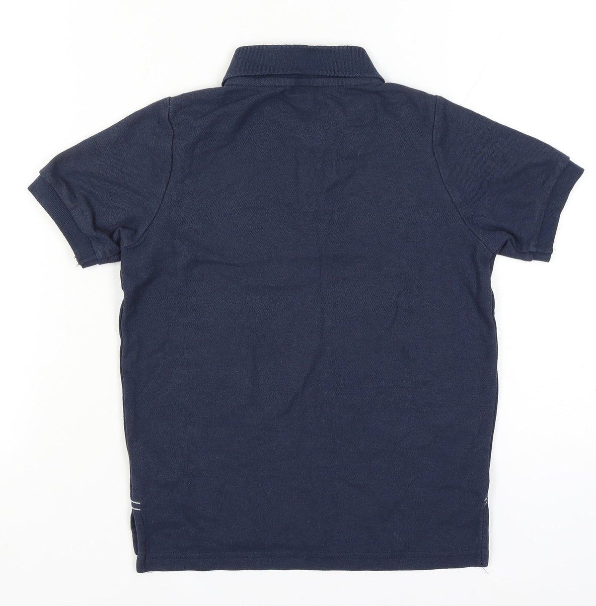 Brand and care label for Slazenger boys’ blue 9-10 years short sleeve logo polo shirt