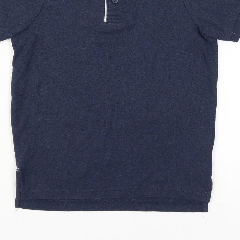 Additional view of Slazenger boys’ blue 9-10 years short sleeve logo polo shirt
