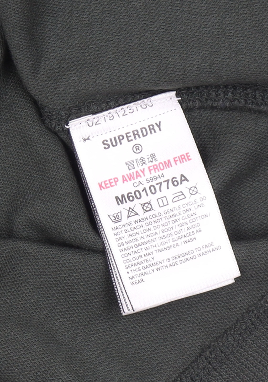Superdry Men’s Green L Long Sleeve Cotton Henley Button-Up Top