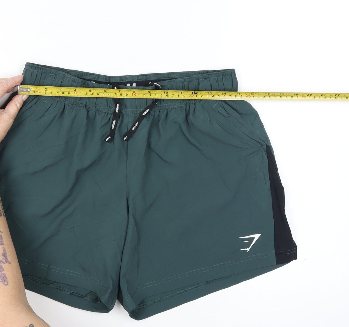 Gymshark Men's Green M Athletic Training Shorts Drawstring Logo
