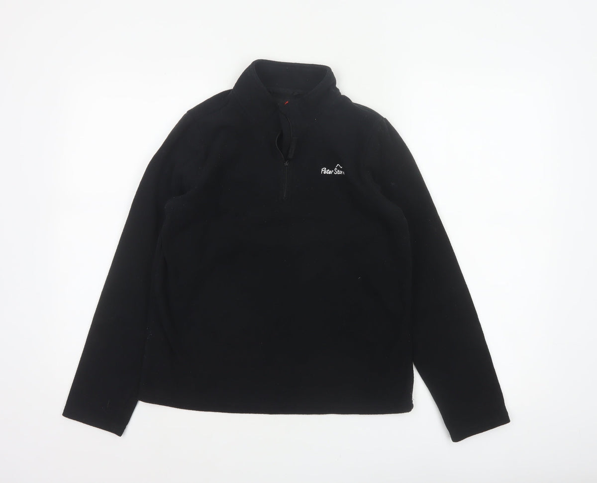 Peter Storm Boys Black 13 Years 1/4 Zip Fleece Pullover Sweatshirt
