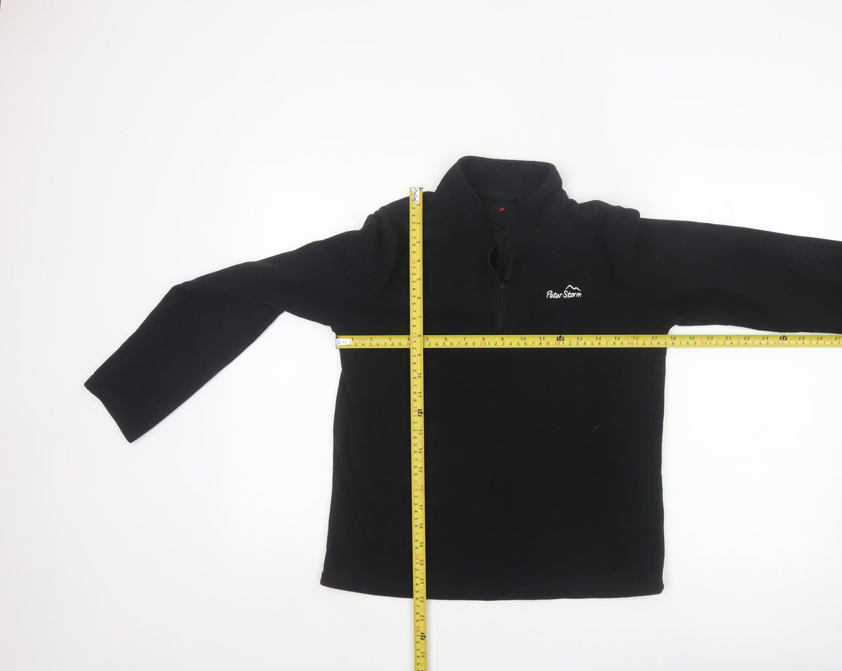 Peter Storm Boys Black 13 Years 1/4 Zip Fleece Pullover Sweatshirt