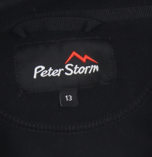 Peter Storm Boys Black 13 Years 1/4 Zip Fleece Pullover Sweatshirt