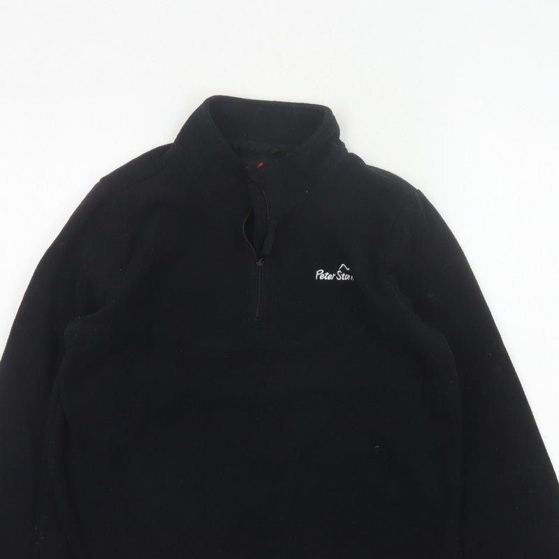 Peter Storm Boys Black 13 Years 1/4 Zip Fleece Pullover Sweatshirt
