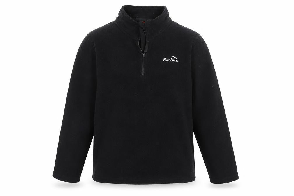 Peter Storm Boys Black 13 Years 1/4 Zip Fleece Pullover Sweatshirt