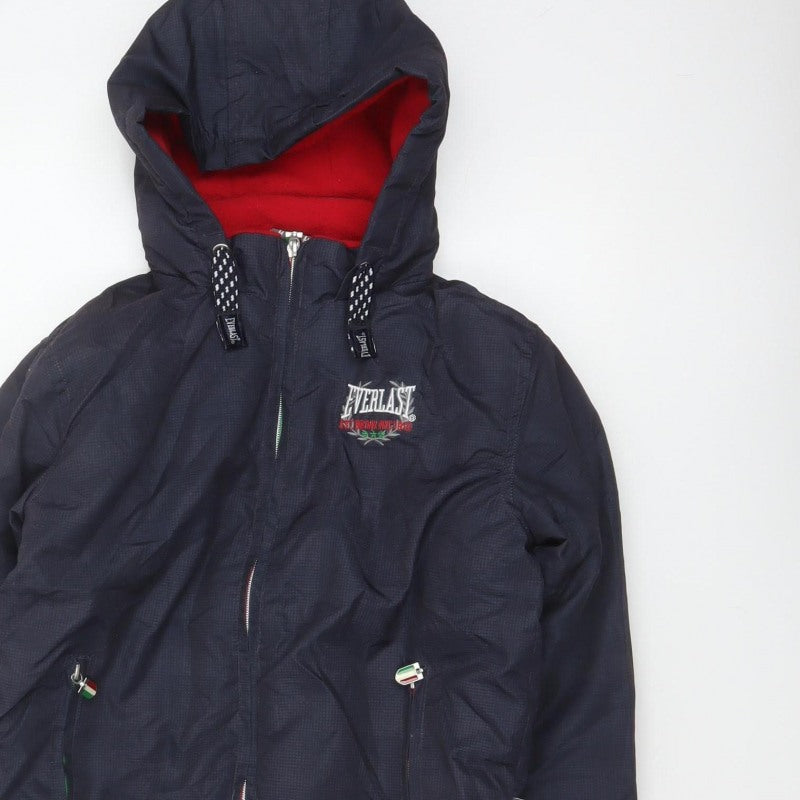 Everlast Boys Blue 13 Years Hooded Padded Bomber Jacket Full Zip