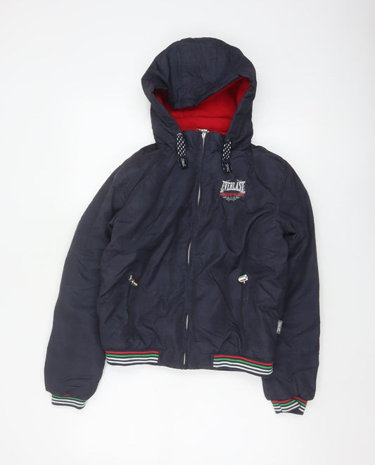 Everlast Boys Blue 13 Years Hooded Padded Bomber Jacket Full Zip