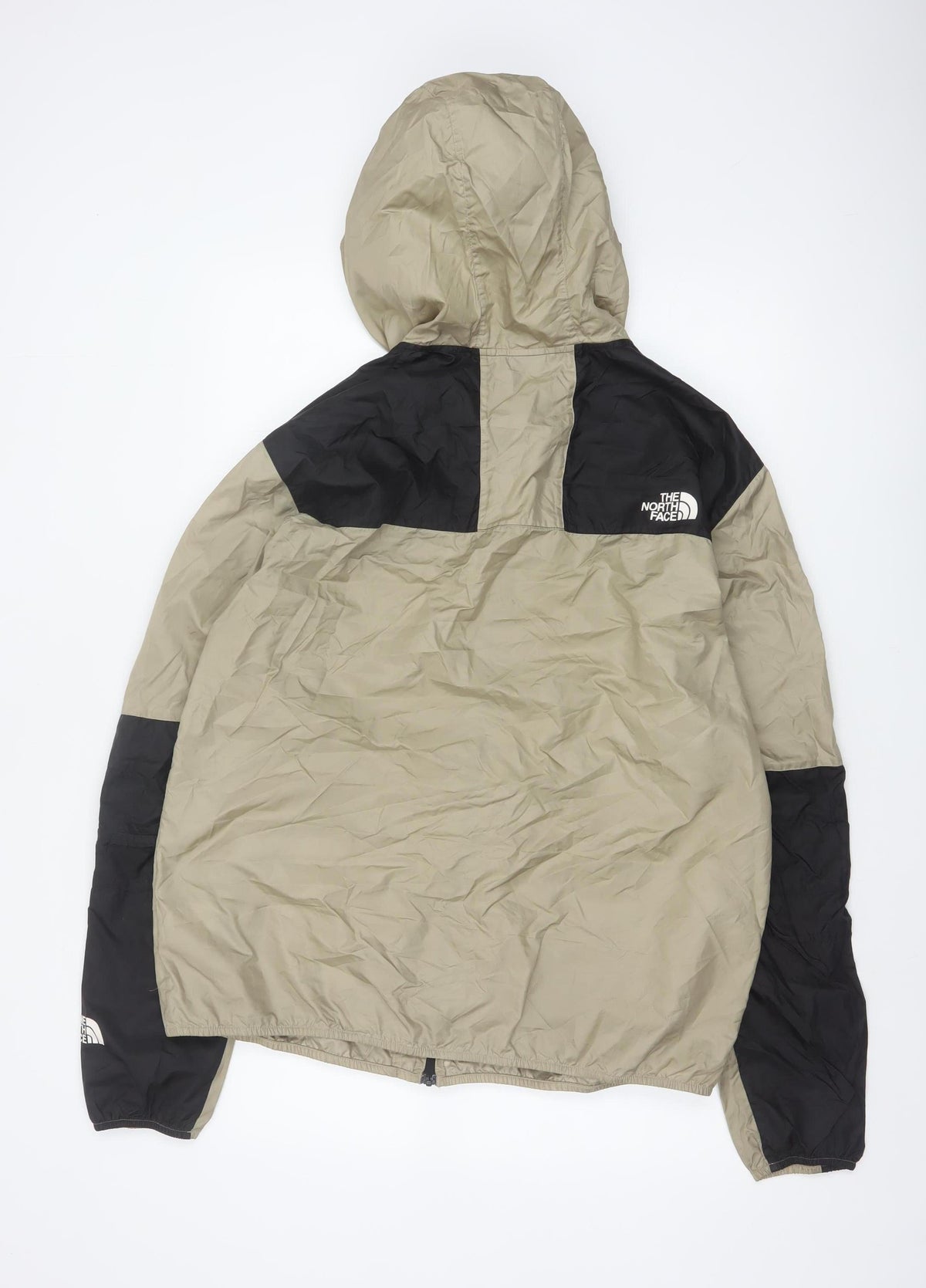 The North Face Men’s XL Beige Black Hooded Windbreaker Jacket