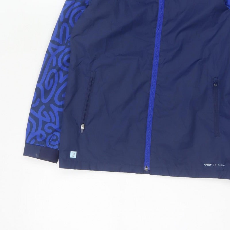 Additional view of Kipsta boys’ blue 8-9 years hooded windbreaker football jacket