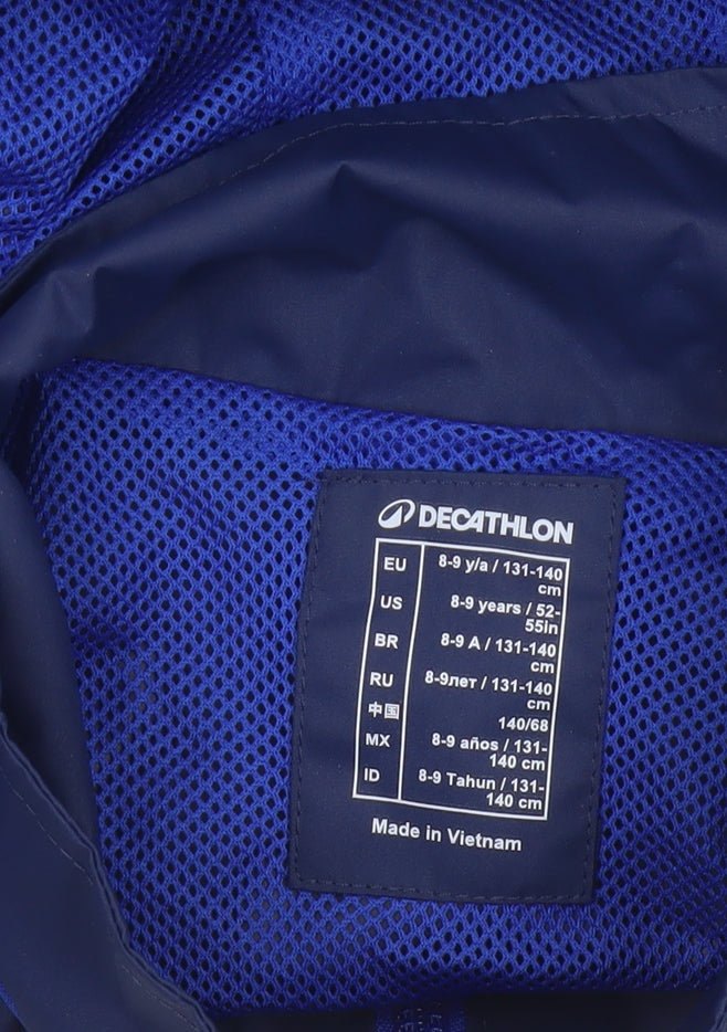 Additional view of Kipsta boys’ blue 8-9 years hooded windbreaker football jacket