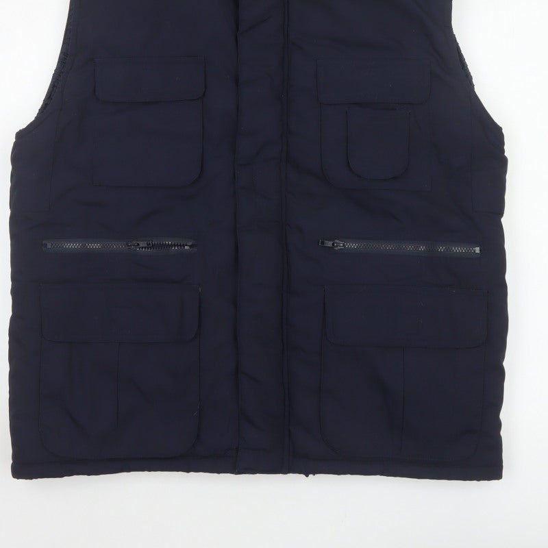 Boston 103 Men's Blue M Padded Utility Waistcoat Corduroy Trim