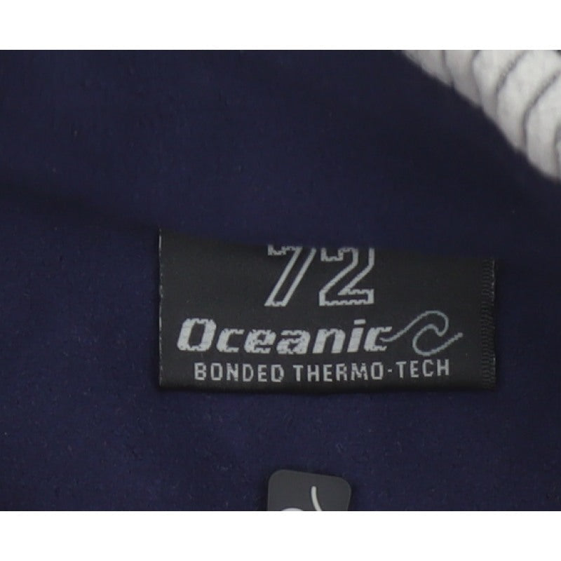 72 Oceanic Men’s Grey Striped Fleece Thermal Tech Jacket Size M Full Zip