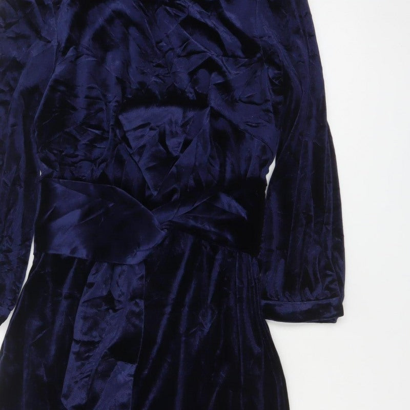 Boden Women Blue UK 10 Velvet Sheath Knee Length Party Dress