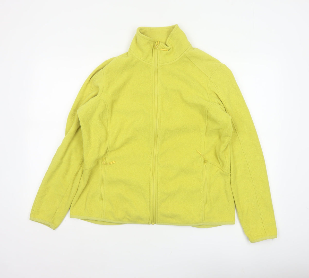 Marks and Spencer Women Yellow Size 16 Fleece Full Zip Jacket Pockets