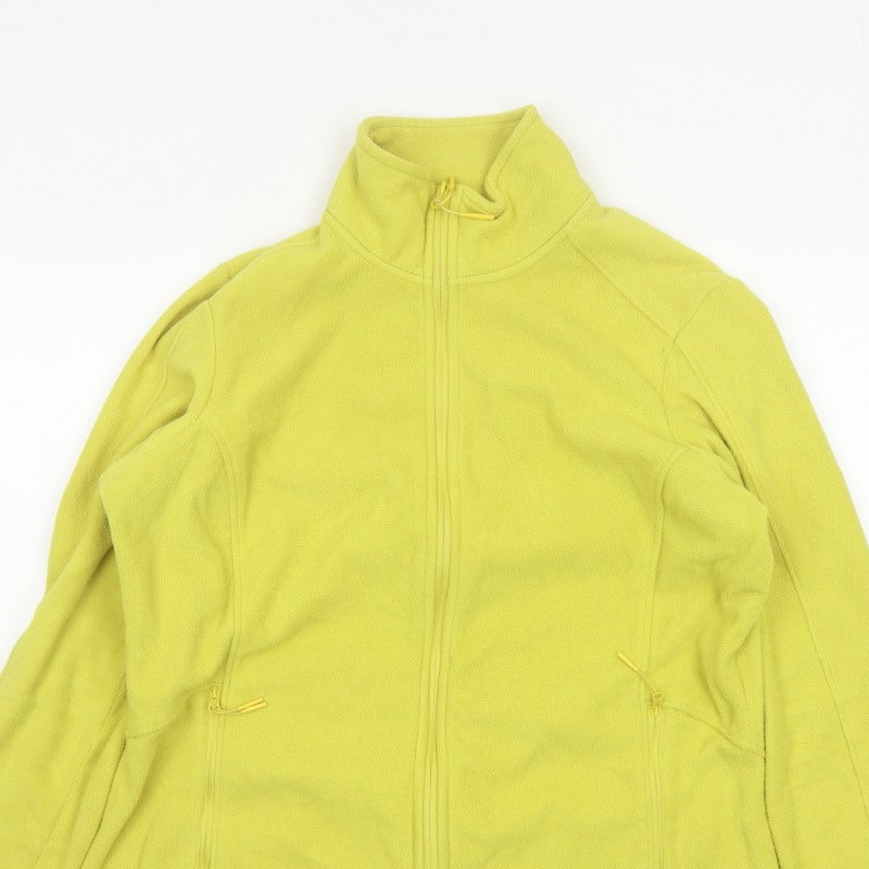 Marks and Spencer Women Yellow Size 16 Fleece Full Zip Jacket Pockets