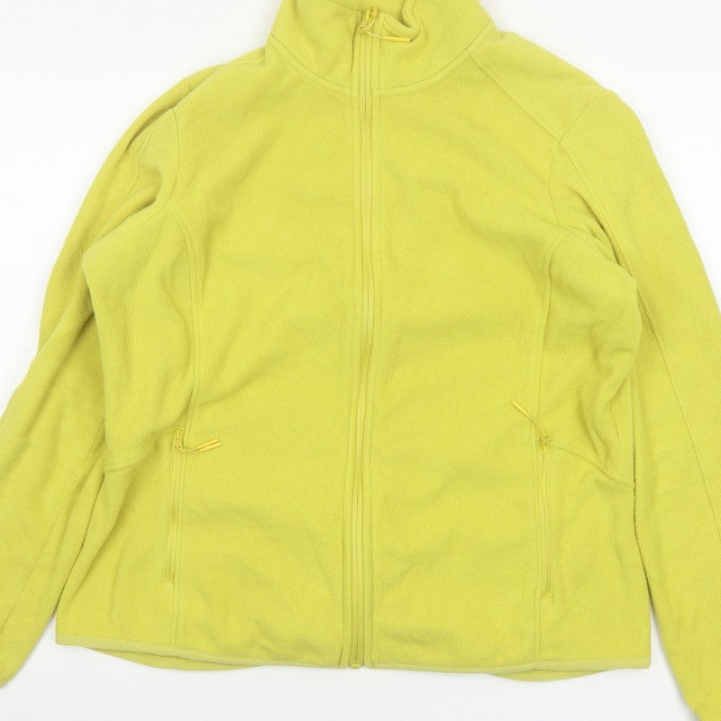 Marks and Spencer Women Yellow Size 16 Fleece Full Zip Jacket Pockets